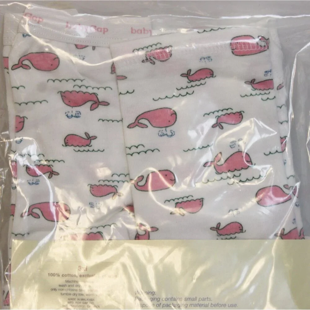 NEW Gap Kids Short Johns PJ Set Girls sz 3 XL Pink Whales 2pc Summer Loungewear